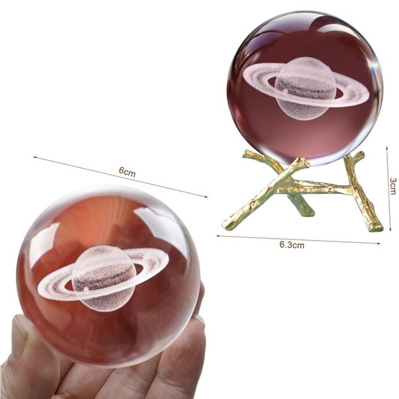 Crystal Ball 60mm Crystal Balls with Stand Decorative Ball Milky Way Galaxy - Picture 4 of 10